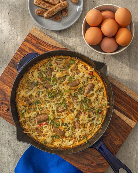 Cajun Ultimate Breakfast Sausage Frittata Maple Lodge Farms