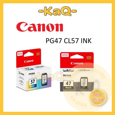 CANON 100 GENUINE PG 47 47 BLACK CL 57 57 COLOR ORIGINAL INK E410