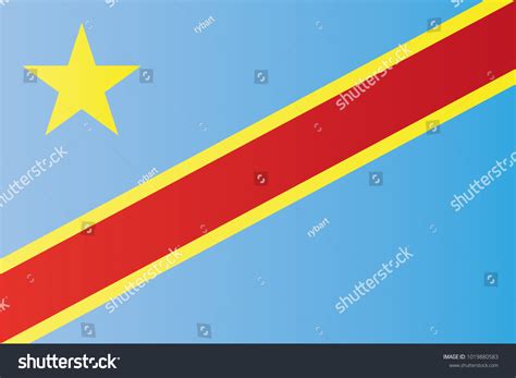 Congo National Flag Democratic Republic Congo Stock Vector Royalty