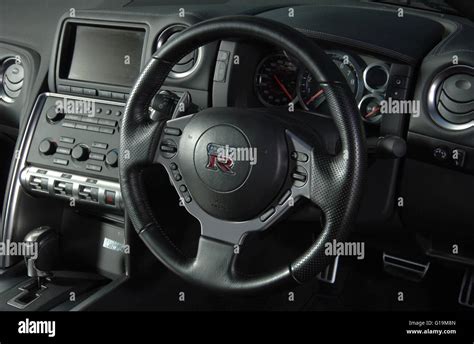 2009 Nissan GT-R R35 hand built Japanese supercar interior Stock Photo ...