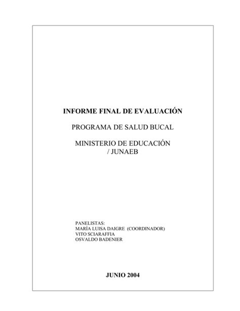 Informe Final De Evaluaci N