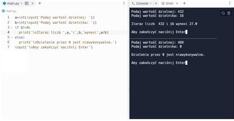 Napisz Program W J Zyku Python Obliczaj Cy Iloraz Liczb A I B