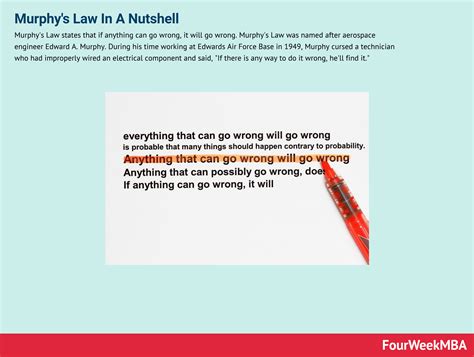 Murphy's Law In A Nutshell - FourWeekMBA