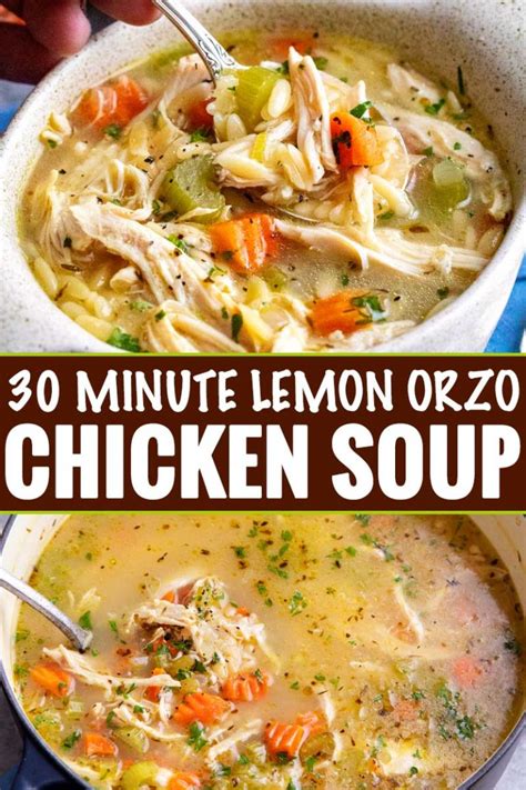 Lemon Chicken Soup With Orzo The Chunky Chef