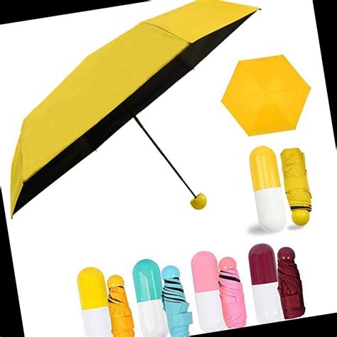 Ultra Lights And Small Mini Umbrella With Cute Capsule Case 5 Folding