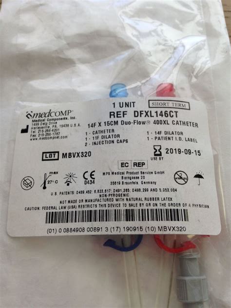 New Medcomp Dfxl Ct Duo Flow Xl Catheter F X Cm X