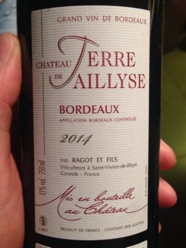 Ch Teau De Terre Taillyse Bordeaux Vivino Us