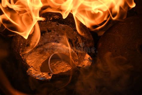 Red Hot Crucible With Molten Metal Stock Photo Image Of Metal Foundry 120413068