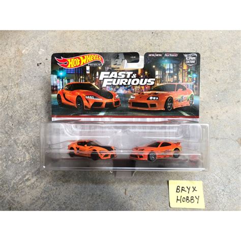 Hot Wheels Premium Twin Pack Fast Furious Toyota GR Supra Toyota Supra HKF B