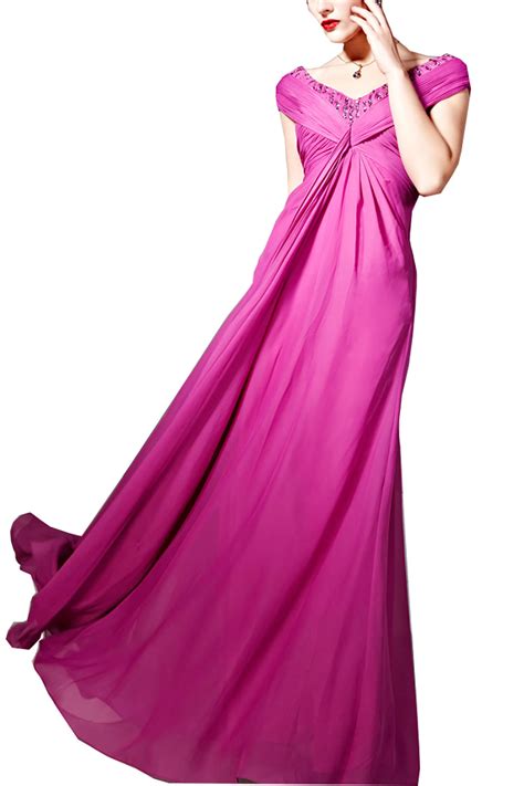 Magenta Ruched Evening Dress With Beaded Bodice 56808 Weddingdress