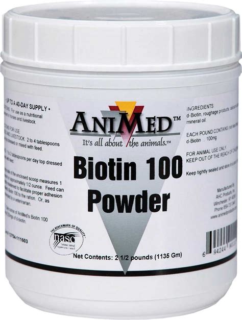 Valley Vet - Biotin 100 Powder for Horses and Livestock Animed - Hoof ...