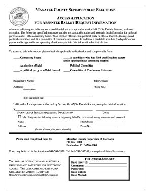 Fillable Online Manatee County Supervisor Of Elections Fax Email Print