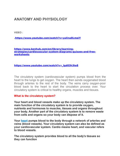 Anatomy And Physiology Videos And Discussion Anatomy And Physiology