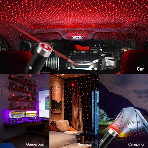 Red Star Roof Light for Car Projectile Light | Adjustable USB – Car Lights Manufacturer