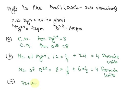 Solved Problem Mgo Has Rock Salt Structure Do The Following A