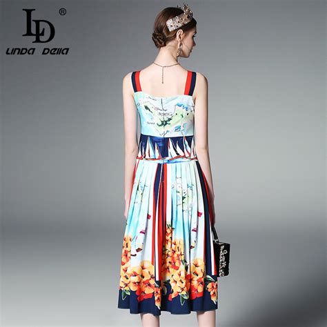 High Quality 2017 Runway Designer Summer Dress Womens Elegant