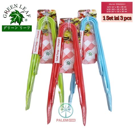 Jual Penjepit Capitan Makanan Salad Tongs Set Pcs Colby Green Leaf