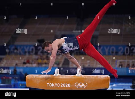 Tokyo Japan 28th July 2021 Samuel Mikulak Of The United States Performs His Routine On The