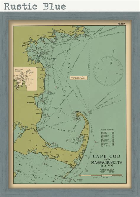 Cape Cod and Massachusetts Bay Map by Eldridge - 1912