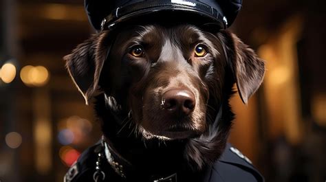 Premium AI Image | dog in a police uniform