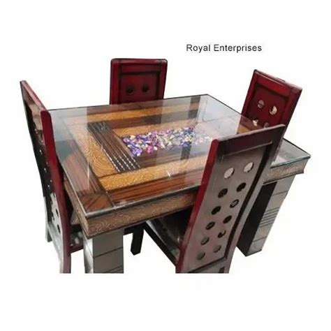 Marble Top Royal Enterprises Brown Modern Wooden Seater Dining