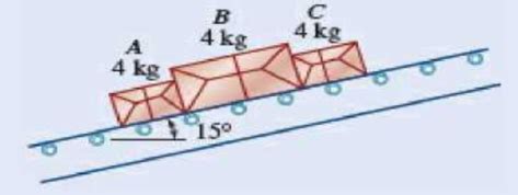 Three 4 Kg Packages A B And C Are Placed On A Conveyor Belt That Is