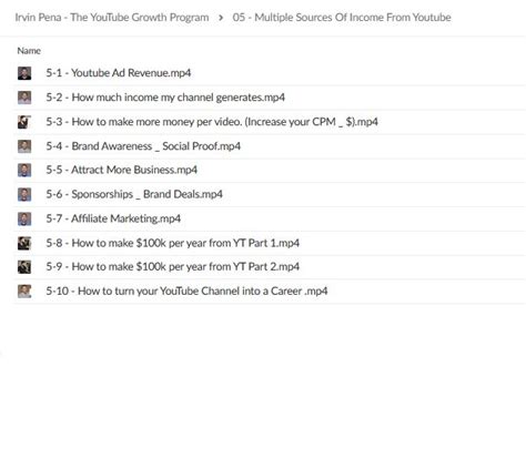 Irvin Pena The Youtube Growth Program Courses Leaks