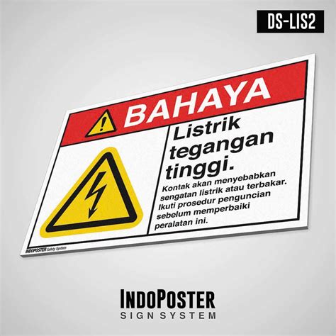 Jual Safety Sign Rambu K Pvc Ansi Alat Listrik Tegangan Tinggi Ukuran