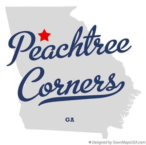 Map of Peachtree Corners, GA, Georgia