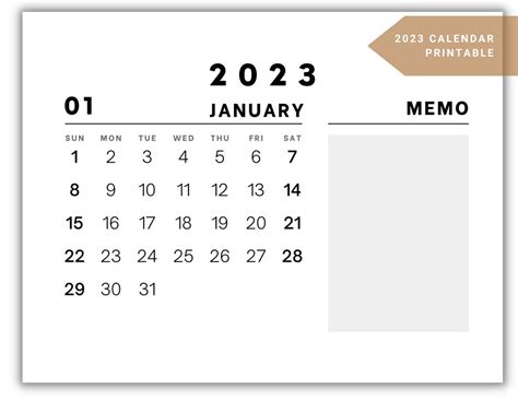 2023 Printable Calendar Minimalist Simple Calendar Full Year - Etsy