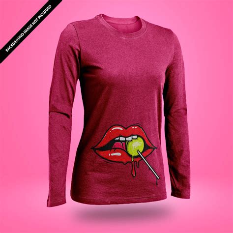 Free Womens Full Sleeve T Shirt Mockup Psd Template Mockup Den