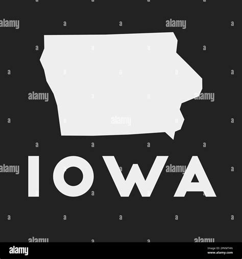 Iowa Icon Us State Map On Dark Background Stylish Iowa Map With Us