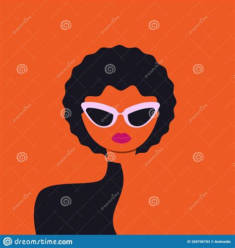 Portrait Of A Beautiful Woman In Sunglasses Stock Vector