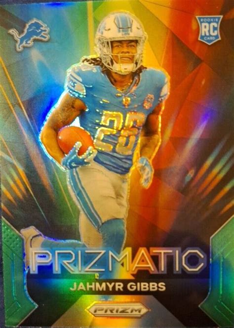 Jahmyr Gibbs 2023 Prizm 20 Prizmatic Green Price Guide Sports Card