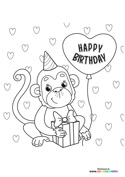 Birthday animals - Coloring Pages for kids | Free and easy print or ...