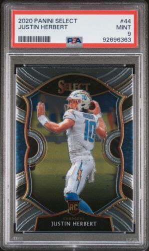 2020 Panini Select Justin Herbert Concourse Rookie Psa 9 Mint 44 Rc Ebay