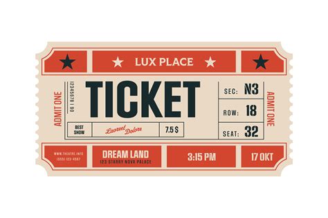 Retro Ticket Template for Print Graphic by sailorCreative Fabrica