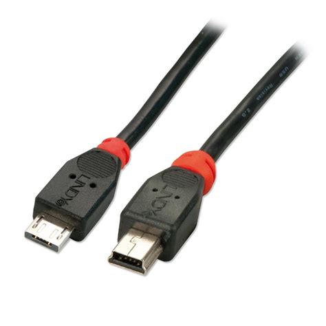 M Usb Otg Cable Black Type Micro A To Mini B From Lindy Uk