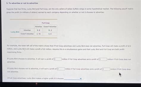 Solved To Advertise Or Not To Advertise Suppose That Two Chegg