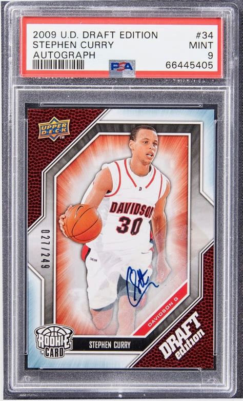 2009 Upper Deck Stephen Curry 34 Draft Edition Rookie Card RC Auto