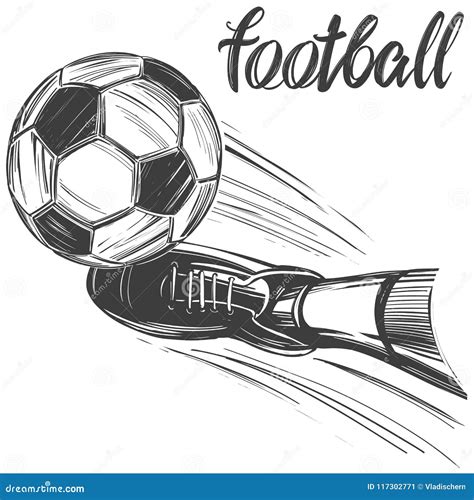 Football Soccer Ball Sports Game Calligraphic Text Emblem Sign