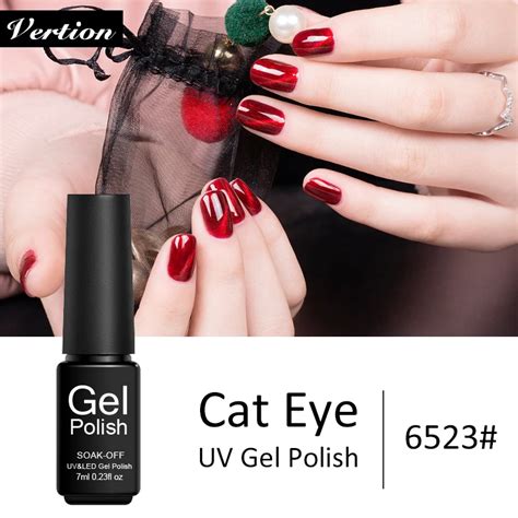 Verntion D Olhos De Gato Vermelho Uv Gel Unha Polon S Levou L Mpada