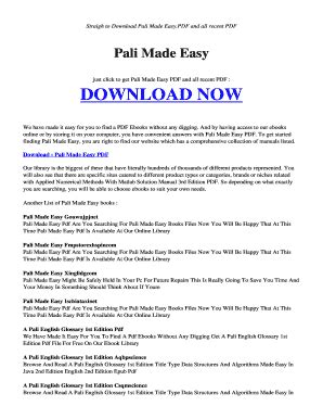 Pali Made Easy Pdf Fill Online Printable Fillable Blank PdfFiller