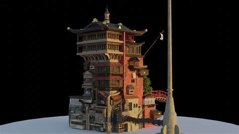 Spirited Away Bathhouse - Finished Projects - Blender Artists Community