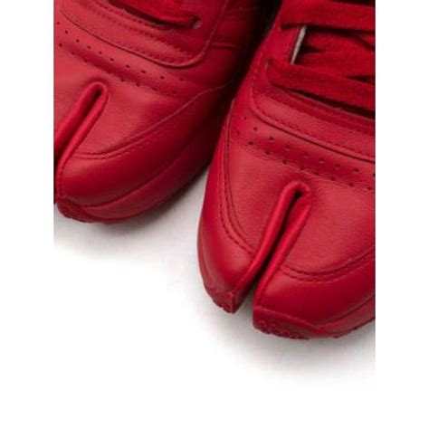 x Reebok Red Classic Tabi Leather Sneakers For Sale at 1stDibs