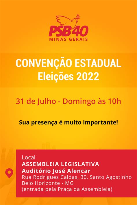 CONVENÇÃO ESTADUAL DO PSBMG PSB Minas Gerais