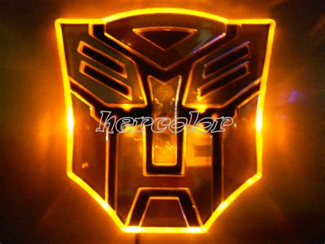 Led Transformers Autobot D Logo Emblem Badge Decal Car Sticker Light