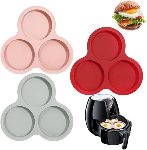 3 Pcs Silicone Air Fryer Egg Mold Aifuda Nonstick Air Fryer Baking Pan