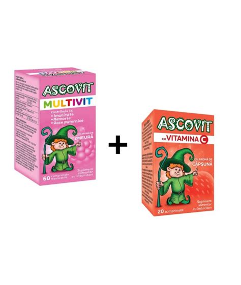 Ascovit Multivitamine Zmeura Comprimate Ascovit Capsuni