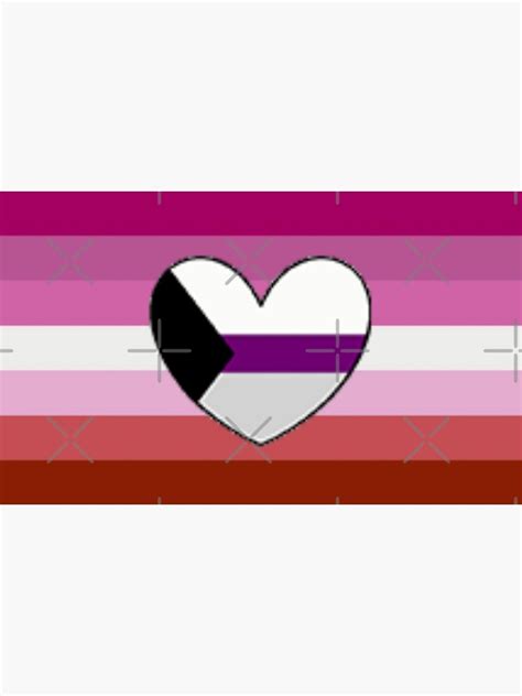 Lesbian Pride Flag With Demisexual Heart Art Print For Sale By